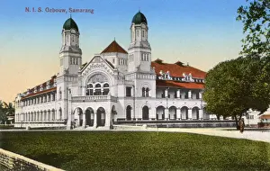 Tiled Prints: Railway company building, Semarang, North Java, Indonesia