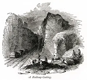 Railway cutting works in progress