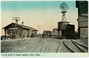 Chicago Prints: Railway Depot, Spring Valley, Minnesota, USA