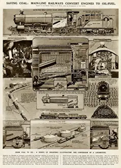 Convert Prints: Railway engines converted to oil fuel by G. H. Davis