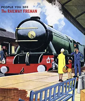 Occupations Prints: The Railway Fireman