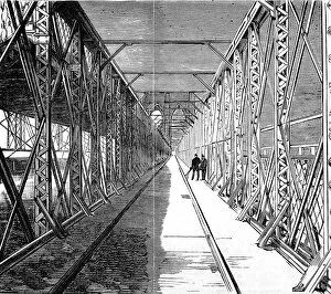 Images Dated 15th December 2004: The Railway Line across Brooklyn Bridge, New York, 1883