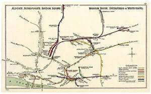 Railway map, Aldgate, Bishopsgate, Haydon Square, London