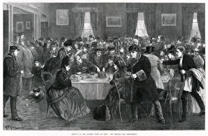 Refreshments Collection: Railway passengers taking refreshments at York Station 1872