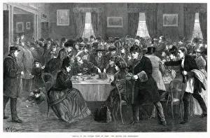 Waiters Prints: Railway passengers taking refreshments at York Station 1872