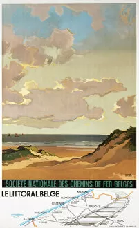 Belgian Collection: Railway Poster - Coastal Belgium