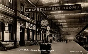 Rugby Prints: The Railway Station Interior (South Platform), Rugby, Englan