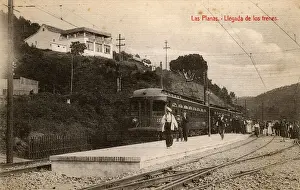 Railway station, Las Planas, Girona, Catalonia, Spain