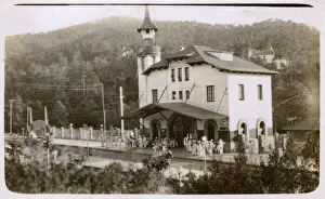 Railway station, Las Planas, Girona, Catalonia, Spain
