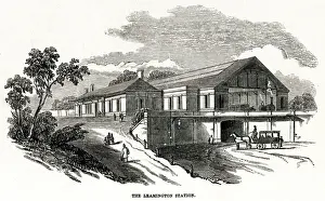 Railway station at Leamington (Spa), Warwickshire 1852