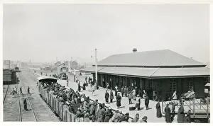 Railway station, passenger train cars, Tientsin, Tianjin, China