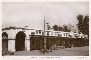 Railway Station, Peshawar Cantonment, British India