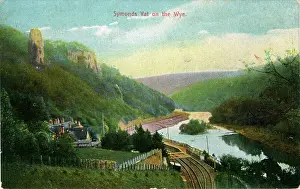 Herefordshire Prints: Railway Station & River Wye, Symonds Yat, England