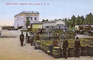 Barrel Prints: Railway station at San Juan, Argentina, South America