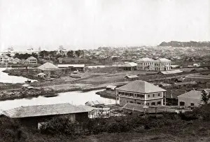 The Railway Station, Yokohama, Japan, 1870s. Date: 1870s