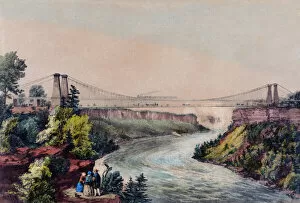 Images Dated 6th September 2011: The Railway Suspension Bridge at Niagara Falls