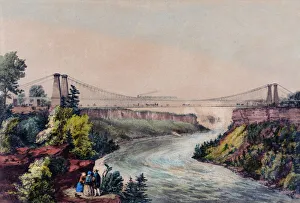 Images Dated 6th September 2011: The Railway Suspension Bridge at Niagara Falls