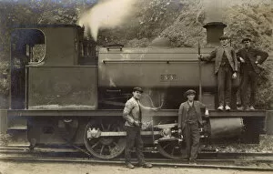 Images Dated 16th May 2017: Railway workers pose with steam engine