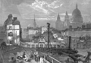 Railway Works at Blackfriars, London, 1864