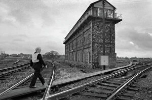 Images Dated 13th June 2019: Railwayman - 180 lever railway signal box at Shrewsbury
