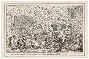 Pitch Forks Prints: Rain / Cats and Dogs B&w