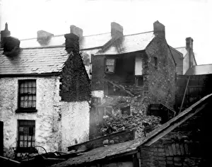 Stair Case Prints: Rain causes house to collapse, Cwmbula, Wales