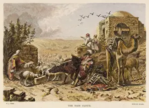 Barren Prints: Rain Cloud in Desert