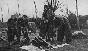 Cavalrymen Prints: Rain and mud at Yser, 1914