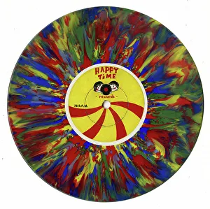 Gramophone Prints: Rainbow design vinyl single record, side 1