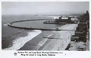 Municipal Prints: Rainbow Pier and auditorium, Long Beach, California, USA