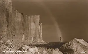 Beachy Prints: A Rainbow over the sea at Beachy Head, Kent