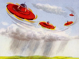 Science Fiction Collection: Rainmaking Saucers