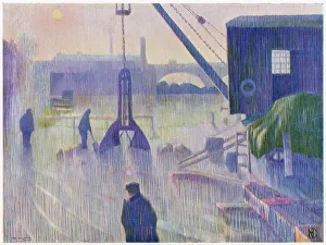 Rainy Prints: Rainy day in Kingston on Thames, Surrey. Date: 1915