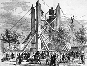 Cleopatras Collection: Raising Cleopatras Needle