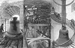 Images Dated 11th January 2005: Raising the Great Bell into the Tower of St. Pauls Cathedra