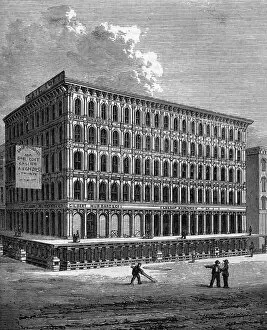 Raising Gallery: Raising a house in Chicago, 1871