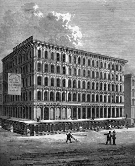 Raising Gallery: Raising a house in Chicago, 1871