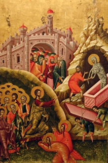 Albanian Collection: The Raising of Lazarus. 16th century, by Onufri