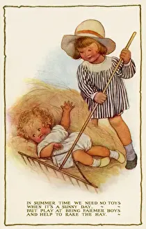 Raking the hay