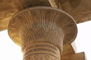 Images Dated 27th November 2003: Ramesseum. Decorated capital shaped as lotus plant. Luxor. E