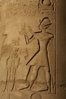 Images Dated 27th November 2003: Ramesseum. Relief depicting the pharaoh making an offering t
