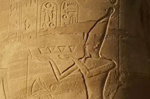Images Dated 27th November 2003: Ramesseum. Relief depicting the pharaoh making an offering t