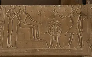 Ramesseum. Relief depicting the pharaoh making an offering t