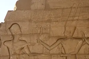 Ramesseum. Relief depicting the pharaoh making an offering t