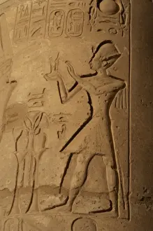 Ramesseum. Relief depicting the pharaoh making an offering t