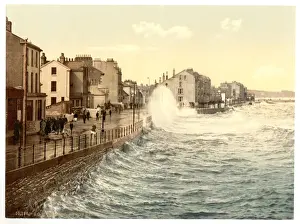 Ramsey Prints: Ramsey, rough sea, Isle of Man, England