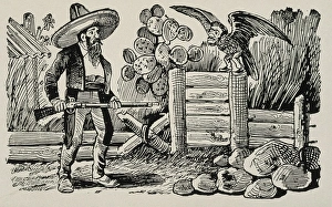 Shotgun Gallery: The rancher and the sparrowhawk. Engraving