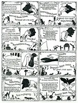 Shapes Prints: A range of hand silhouettes of animals, to advertise Borwicks Baking Powder
