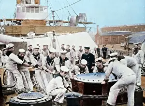 Ranging cables, HMS Majestic, Royal Navy, probably