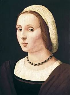 Hairstyle Gallery: Raphael (1483-1520). Portrait of a lady. Renaissance